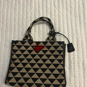 Black and Tan Triangle Tote